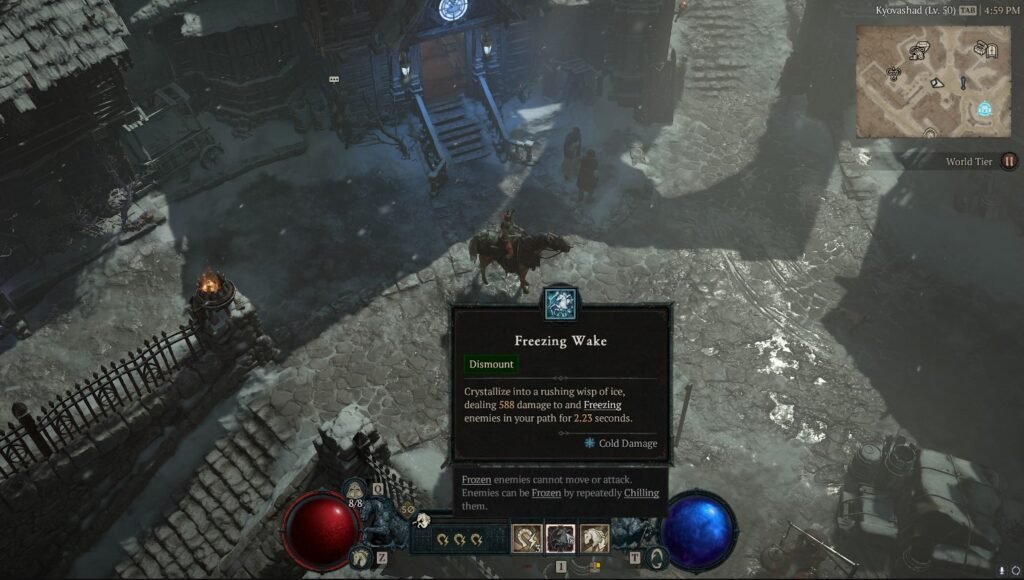 Cómo conseguir una montura en Diablo 4 5 La habilidad Desmontar del hechicero. Cada clase tiene la suya