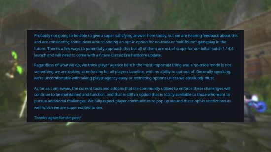 WoW Classic Hardcore no prohibirá el comercio, dice Blizzard 2 wow classic hardcore trading